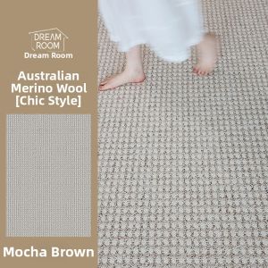 Customizable Size Fragrant and Creamy Style Wool Blend Carpet