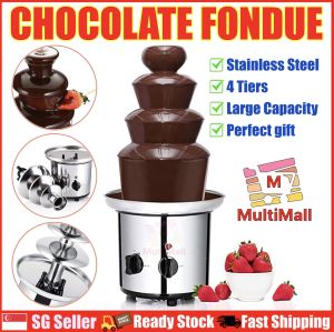 4 Tiers Chocolate Fondue l Fountain Maker l Machine l House Warming Gift l Birthday Party l Baby Shower Party l Chocolate Tower l Chocolate Fondue Set l Chocolate Fountain Fondue l Chocolate Fondue Machine