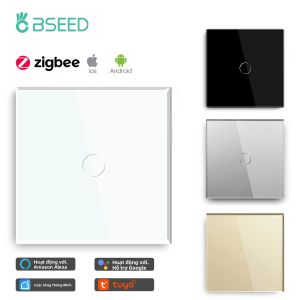 BSEED Zigbee Touch Switch Glass Công Tắc Đèn Thông Minh 1/2/3Gang Bộ Điều Khiển Không Dây Thông Qua Ứng Dụng Google Smart Life Alexa Không Cần Trung Tính