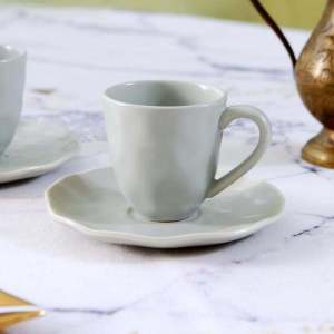 Nordic Macaron Pure Color Ceramic Small Coffee Cup Plate Set Concentrated Mini Cup Club Tea Cup Set of 2 Dining Utensils