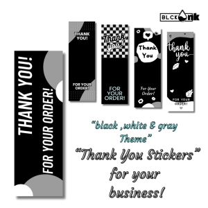 18 pcs Thank you stickers for your business black and white