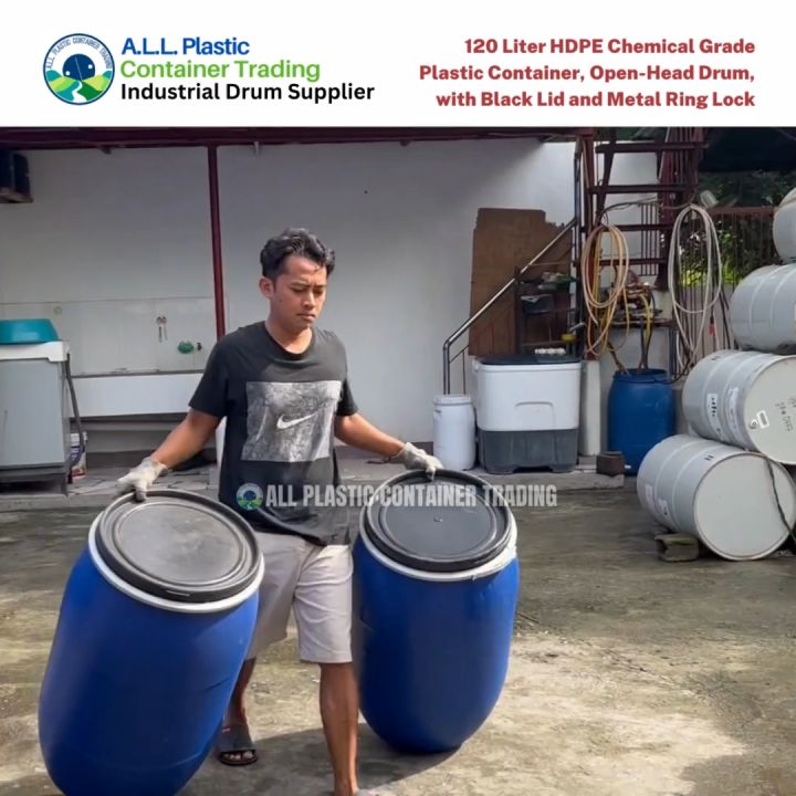 120 Liter HDPE Chemical Grade Plastic Container Drum, Open-Head Drum ...