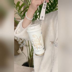 GERM Lily Coffee Cup 500ml S31603 Stainless Steel Thermos Bottle Leakproof Water Bottle Tumbler