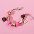 Kawaii Sanrio Vòng Tay Vòng Tay Hello Kitty KT Mèo Và Trái Tim Tình Yêu Hạt Dễ Thương DIY Lắc Tay Cho Nữ Cổ Điển Hợp Kim Kẽm Phụ Kiện Quà Tặng. 