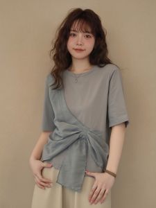 AIYITI | Spliced Chiffon Loose Short Sleeve Tunic