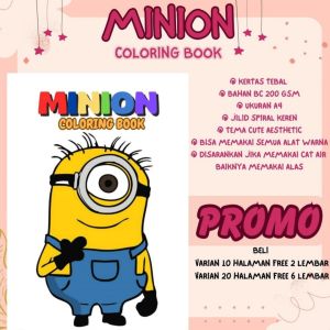 Minion Coloring Book Cozy Book Adult Healing Activity Buku Mewarnai Anak Remaja Dewasa Kertas Tebal