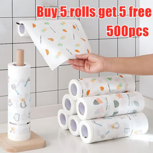 【BUY 5 TAKE 5】 Disposable Kitchen Oil Absorbent Paper Towels Washable Dish Towel Non-Toxic Kitchen Tissue Paper Kitchen Oil Absorbent Paper Towels Wet and Dry Cleaning Cloth Absorbent Dish Towel Kitchen Bathroom Multipurpose Cleaner Rag Towels