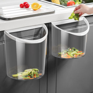 Kitchen Wall-Mounted Trash Can Large Capacity Transparent Storage Bucket Creative Garbage Can Cabinet Home Desktop Decoration