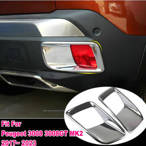 2Pcs/Set For Peugeot 3008 3008GT MK2 2017 2018 2019 2020 2021 2022 2023 ABS Car Rear Fog Light Decoration Cover Accessories