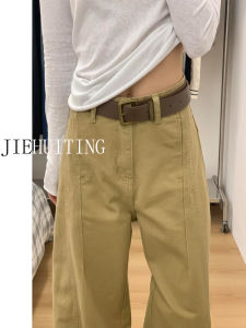 Quần Jeans Denim Ống Rộng Cạp Cao Cho Nữ Mùa Hè Quần Thường Ngày Ôm Dáng Cạp Cao Màu Kaki Quần Jeans Denim Cắt Thẳng Cao Cấp