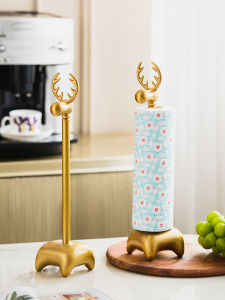 Harvest Cottage Accessible Luxury Brass Kitchen Towel Rack Minimalist Vertical Roll Stand Table Napkin Desktop Storage Rack