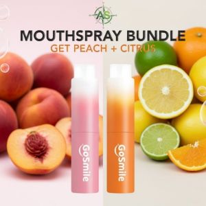 PROMO!! Go Smile Bundle 2 Mouthspray Peach & Mouthspray Citrus || Mouth Spray Mulut Fresh untuk Menghilangkan Bau Mulut || Penyegar Mulut || Parfum Mulut || Mulut Segar Instan || Probiotik Rasa peach Rasa Citrus Bebas Gula [BPOM]