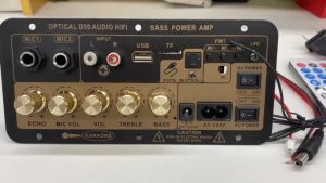 🇵🇭 Digital IC Chip Bluetooth 5.0 Audio Karaoke Amplifier Board HiFi Optical Fiber Audio Input Stereo Subwoofer Dual Microphone Amplifier
