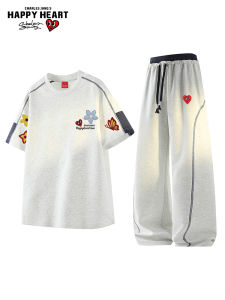 CHARLES JANGS HAPPY HEART | Trendy Casual Loose Summer Outfit Set