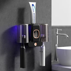 Lntelligent Electric Toothbrush Cup Toothpaste Storage Rack Wall Mounted Couple Toothbrush Holder UV Sterilizer