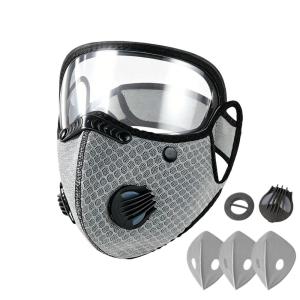 Masque for Dust Carbon Filter Face Cover with Adjustable Goggles Dust Protection Masque for Mowing Outdoor Backyard Lawn