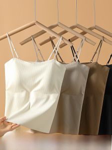 ZISU | Ice Silk Integrated Strapless Bra Vest Womens Summer New Style High Elasticity Breathable Inner Wear With Chest Pad Base Top