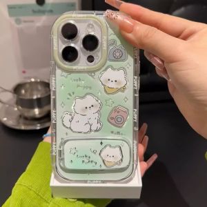 PINFEI | Ốp Lưng Điện Thoại Hình Mèo Dễ Thương Có Đế Đứng Kính Soi Chống Sốc
