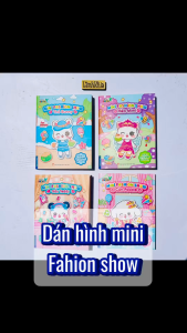 Sách bóc dán hình Mèo Mimi Baby Three Cún Poodle Gấu Teddy Thỏ bunny - Mini Fashion Show (100+ Sticker ) Minh Thắng