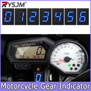 RYSJM | Motorcycle Gear Indicator PRO Super Thin 6 Speed Universal Digital Neutra LED Dispaly Shift Levers Sensor Display for Motorcycle