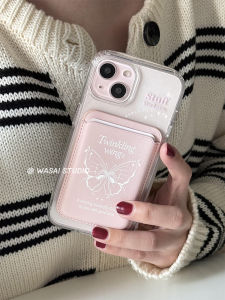 เคสโทรศัพท์แบบแม่เหล็กอะคริลิกใสแบบหนังสำหรับผู้หญิง ดีไซน์เก๋ไก๋ รองรับ iPhone 17 16 15 pro Max 13 14 พร้อมช่องใส่บัตร