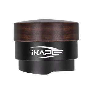 IKAPE Espresso Wooden Gravity Distributor Fits 51/54/58mm Portafilters，Coffee Walnut Distributor with Titanium PVD Coating Base