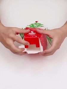 Hộp Kẹo Hình Cây Thông Noel Có Chuông 6/12/20 Chiếc Hộp Quà Giấy Đỏ Đựng Bánh Quy Bánh Cupcake Quà Tặng Tiệc Tùng Đồ Trang Trí Ngày Lễ
