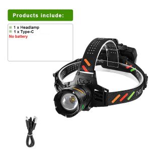 Đèn Pha LED Công Suất Cao 95000000LM Đèn Pin Sạc Tầm Xa Siêu Sáng Dùng Cho Câu Cá Cắm Trại - Chống Nước 5 Chế Độ Sạc Type-C
