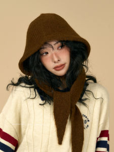 Retro American ถัก ขนสัตว์ หมวกสําหรับผู้หญิง อุ่น ป้องกันหู Merlot สีน้ําตาล Barrow หมวก สไตล์ลำลอง เหมาะสําหรับ ฤดูใบไม้ร่วง และ ฤดูหนาว