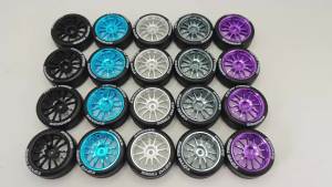 1/10 RC Drift Tires and Aluminum Wheels Tires Racing Smooth Tread Tyres For Rally On Road Car TT01 TT02 Traxxas XV02 XV01 TA06