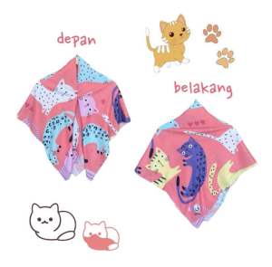 Voal Printing Instan Anak Motif Savanah Cat / Hijab Instan Anak Motif Lucu