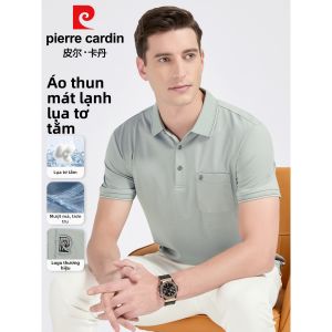 Pierre Cardin | Áo Polo Nam Cổ Trụ Tay Ngắn Kinh Doanh Phong Cách Dễ Dàng Sandalwood Silk