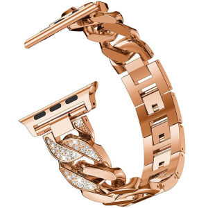 Women Bracelet for iWatch Series 9 8 7 6 SE 5 4 Diamond Cowboy Chain Steel Strap for Apple Watch Ultra2 49mm 41 45 40 44 38 42mm