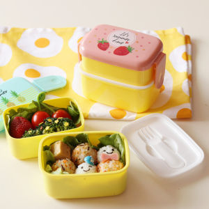 Mini Fruit Storage Box with Fork Portable Snack Nuts Container