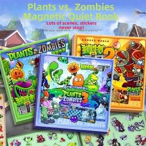 GUTIAN | Plant vs Zombies Magnetic Quiet Book For Boys and Girls Non-Cutting Magnetic Stickers