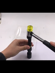 Precision Craft Hammer for DIY Jewelry Making - High-Quality Metalworking Tool with 69mm Yellow Rubber Head and 255mm Black Handle Precision Craft Hammer for DIY Jewelry Making - High-Quality Metalworking Tool