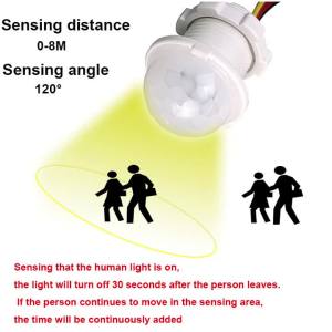 DC 12V 24V PIR Infrared Motion Automatic Sensor Detector Smart IRLight Switch Human Body Induction Indoor Outdoor Lamp