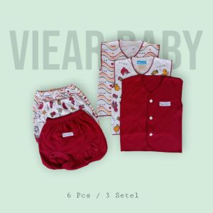 Paket Hemat SNI 18 Pcs Setelan Baju Bayi Baru Lahir 0-3 Bulan Set maroon VIEAR BABY