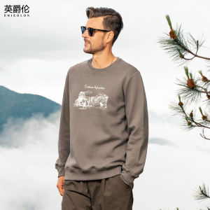 Enjeolon | Heavyweight Air Layer Mens Hoodie Retro Print