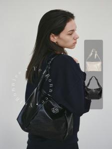 Nicknicole Large Capacity Commuter Horned Bag Underarm Crossbody Bag Korean Style Embroidered Youth Daily Match PU Leather