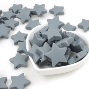 ลูกปัดรับประทานได้จากยางซิลิโคนเกรดอาหาร ลูกปัดสำหรับขัดฟันแบบน้ำได้รับอนุญาตจาก FDA ลูกปัดทรงห้าเหลี่ยมสำหรับทำเครื่องประดับ DIY Moonpie