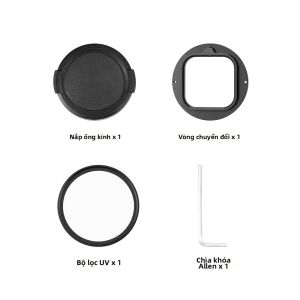 Puluz | Bộ Chuyển Đổi Lọc UV PULUZ 52mm Dành Cho Camera Thể Thao Insta360 Ace Pro 2 Bao Gồm Vòng Chuyển Đổi Lọc UV Nắp Ống Kính Và Cờ Lê Allen.