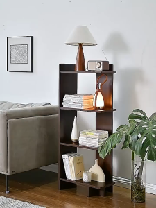 Rak Buku Susun 5 Lapisan Rak Buku Dinding Rak Dinding Serbaguna Sudut Rak Multifungsi Minimalis