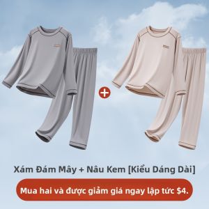 YINGXIAOYA | Bộ Đồ Ngủ Dài Tay Mỏng Cho Trẻ Em Chất Liệu Modal Mùa Xuân Thu