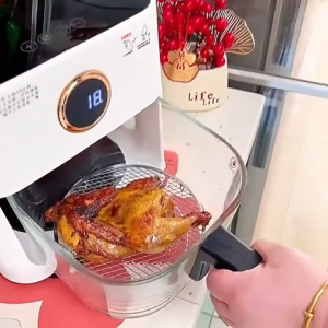 ✨SG【stock】Air Fryer 5L Led Digital Touch Screen Glass Gall Multi-function Large Capacity Visible window 80-200℃ Temper