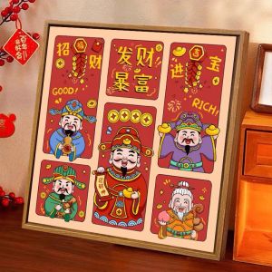 New Year 5D Diamond Painting Full Drill Living Room Cartoon Handmade DIY Dot Stick Shiny Brick Simple Modern Style Framed Artwork