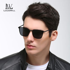 LouisWill Fashion Men Sunglasses UV400 Polarized Sunglasses Night Vision Sunglasses Retro Square Sunglasses Eyewear Ultra Light Elastic Leg Anti Glare Glasses Outdoor Sports Driving Sunglasses