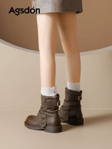 Agsdon | Vintage Brown Summer Short Boots for Women