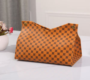 กล่องกระดาษทิชชูลายหมากรุกสไตล์นอร์ดิกจากวัสดุหนังสําหรับบ้านห้องนั่งเล่นการจัดเก็บที่สร้างสรรค์ที่มีคุณภาพสูง