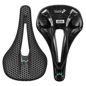 RYET | RYET 3D Printed Carbon Saddle with EVA Padded Honeycomb Ultralight 7x9mm Oval Rail MTB Road Bike Seat Cycling Parts